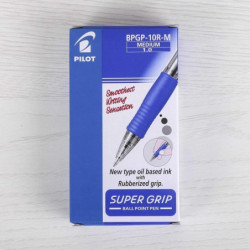 BOLIGRAFO PILOT SUPER GRIP CLIP AZUL C/12U