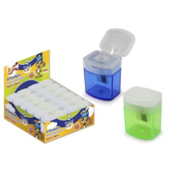 SACAPUNTAS BISMARK DEPOSITO TRANSP COLORES 1 USO C/24 324331 POESSA