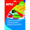 ETIQUETAS FLUOR A4 VERDE 64X33,9 CANTOS ROMOS 20H. 480U APLI