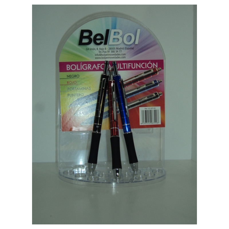 BOLIGRAFO LEBER 03.327-20 4 EN 1 3 COLORES SURTIDOS