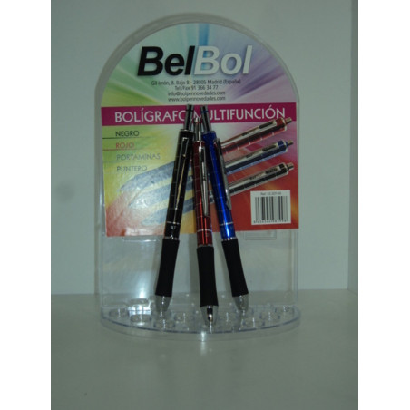 BOLIGRAFO LEBER 03.327-20 4 EN 1 3 COLORES SURTIDOS