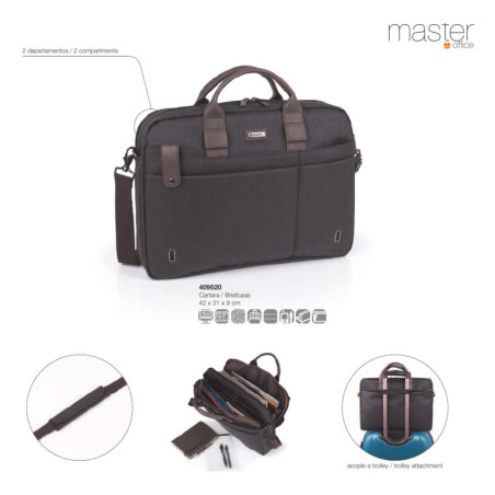 BANDOLERA 2 DP 15,6'' IPAD GRIS MASTER 409520 16 GABOL18 BUSINESS WINTER