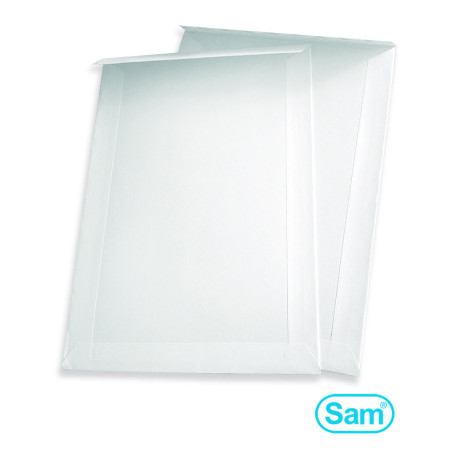 BOLSAS CJ.125 229X324 AUTADHESIVO BL 90G RESPALDO CARTON CARTOSAM 229