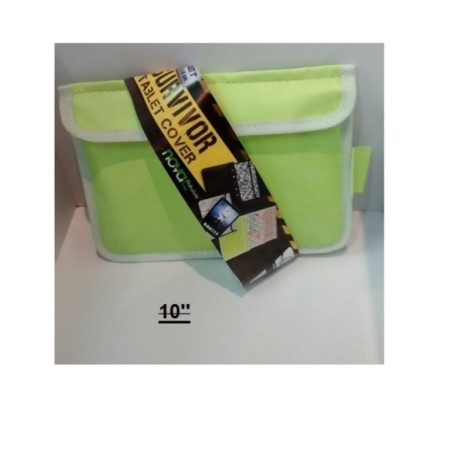 FUNDA TABLET 10" SURVIVOR LISO VERDE LIMA C/CREMALLERA ^