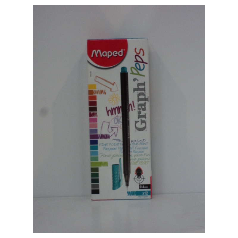 ROTULADOR MAPED GRAPH'PEPS 0,4 AZUL TURQUESA C/12U 749105
