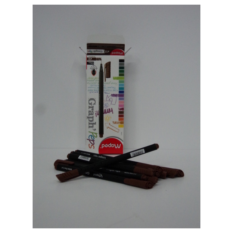 ROTULADOR MAPED GRAPH'PEPS 0,4 MARRON MADERA C/12U 749112