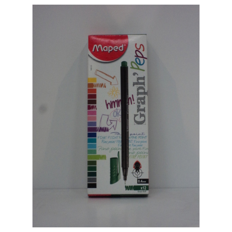ROTULADOR MAPED GRAPH'PEPS 0,4 VERDE HIERBA C/12U 749113