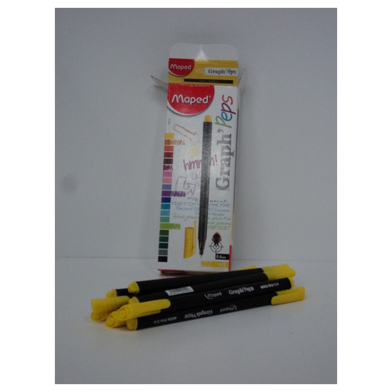 ROTULADOR MAPED GRAPH'PEPS 0,4 AMARILLO LIMON C/12U 749115