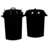CUBO BASURA PLÁSTICO CON TAPA 100 LITROS NEGRO
