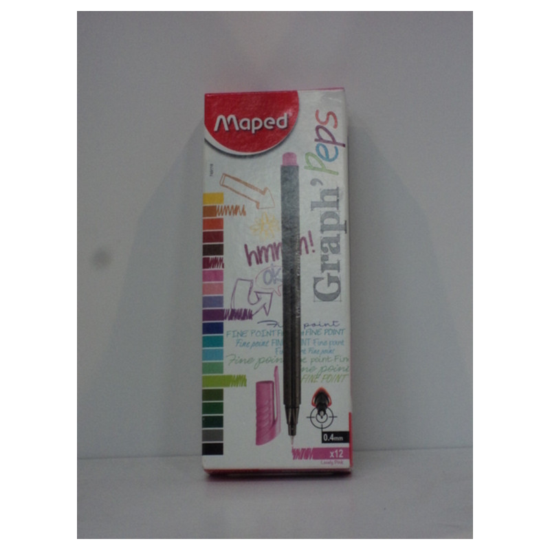 ROTULADOR MAPED GRAPH'PEPS 0,4 ROSA CHICLE C/12U 749118