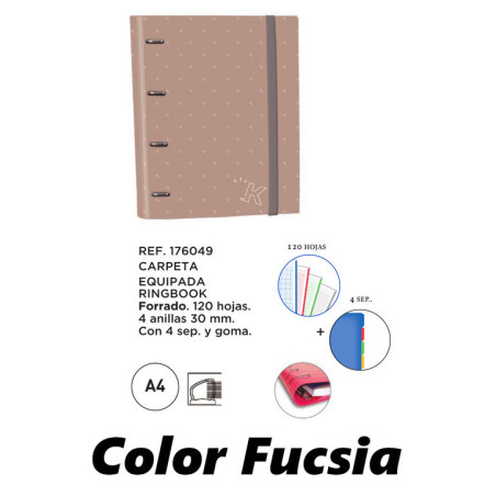 CARPEBLOC DEC RINGBOOK 4A 30MM A4 RECAMBIO FUCSIA SENFORT19 KATACRAK UNICOLOR 176049