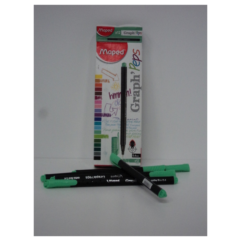 ROTULADOR MAPED GRAPH'PEPS 0,4 VERDE JADE C/12U 749122