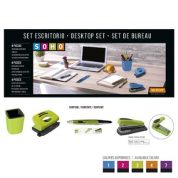 JUEGO OFICINA SENFORT19 SOHO 4 PIEZAS COLOR VERDE 20883