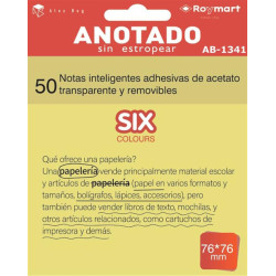 BLOC NOTAS ADHESIVO REMOVIBLE 76*76 50H ACETATO AMARILLO ALEX BOG AB-1341 UNIDAD