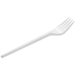 TENEDOR GRANDE REUTILIZABLE 16,5CM PACK DE 20 BLANCO EXADI