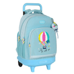 MOCHILA GDE C/RUEDAS COMPACT EXTRAIBLE RECICLABLE BLACKFIT8 "FLY WITH ME" 642239918 45*33 SAFTA22