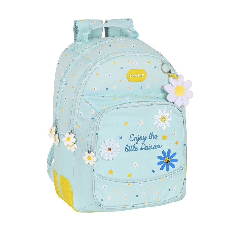 MOCHILA DOBLE ADAPTABLE RECICLABLE BLACKFIT8 "DAISIES" 642240773 42*32 SAFTA22