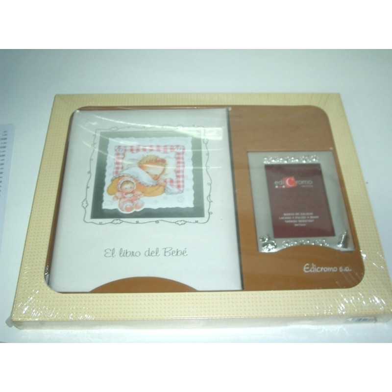 CONJUNTO BEBE EDICROMO DECORADO NIÑA LIBRO + MARCO FOTOS 28561 ^