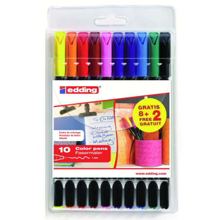 MARCD.ES COLORES EDDING 1200 8+2 caja PLASTICO