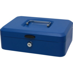 CAJA CAUDALES C/BANDEJA Y CIERRE GRANDE AZUL POESSA