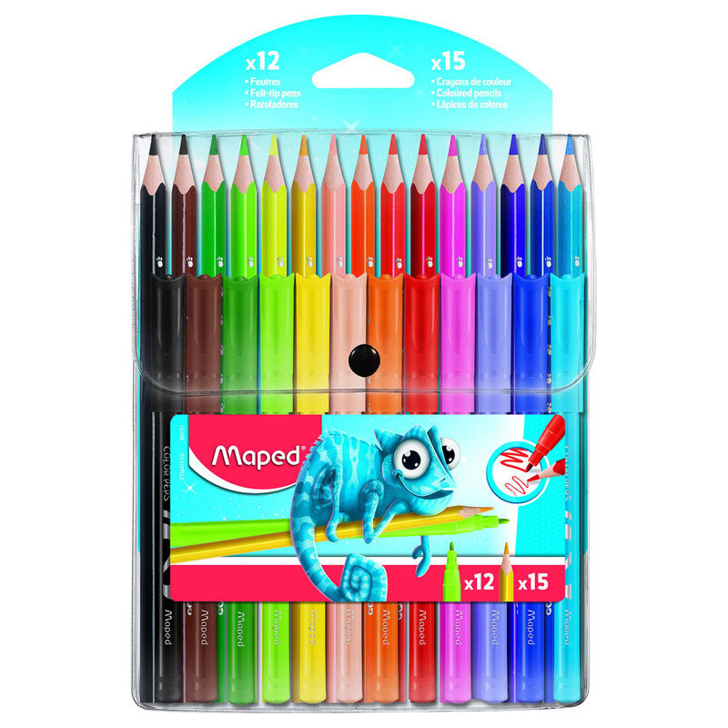 BLISTER MAPED COLOR'PEPS 12 ROTULADORES PUNTA FINA Y 15 LAPICES MADERA 984701