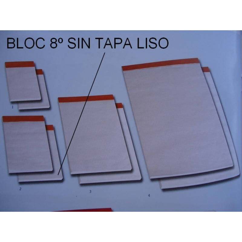 BLOC NOTAS GRAPADO 8º LISO S/TAPA PTE 10U PACSA 18105