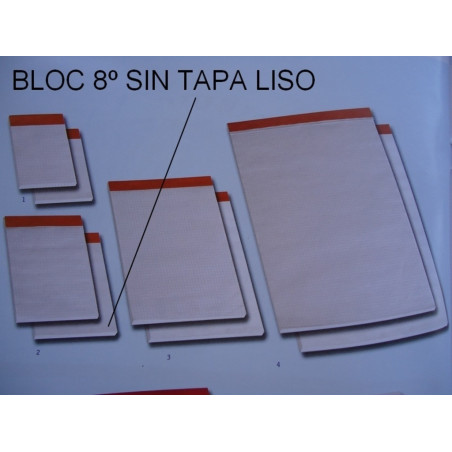 BLOC NOTAS GRAPADO 8º LISO S/TAPA PTE 10U PACSA 18105