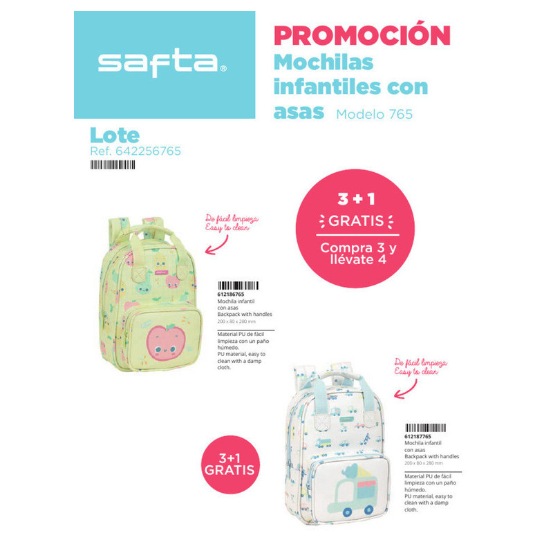 LOTE MOCHILA INFANTIL CON ASAS ADAPT. A CARRO SURT.  SAFTA22 VAC 642256765