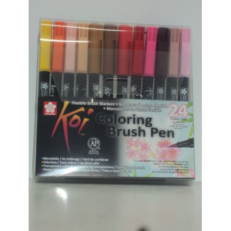 ROTULADOR KOI SAKURA COLORING BRUSH PEN 24 COLORES XBR-24A PUNTA PINCEL TALENS