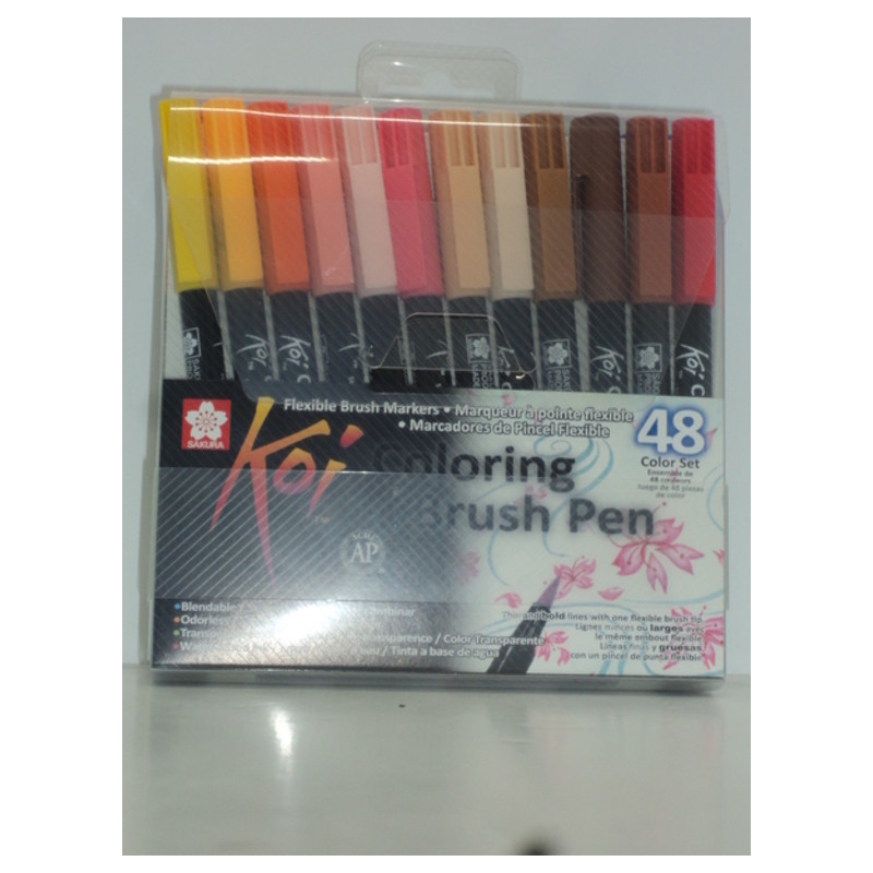 ROTULADOR KOI SAKURA COLORING BRUSH PEN 48 COLORES XBR-48A PUNTA PINCEL TALENS