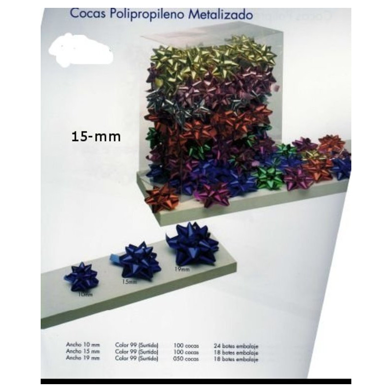 LAZO-ESTRELLA METALIZADO 15MM C/100U 1306/15C99