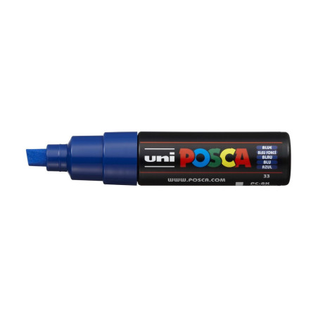 MARCADOR UNI-BALL POSCA PC-8K BISEL GRUESO 8MM AZUL -33-