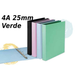 CARPETA 4A 25MM A-4 PARDO SOFT TOUCH PASTEL VERDE 921304