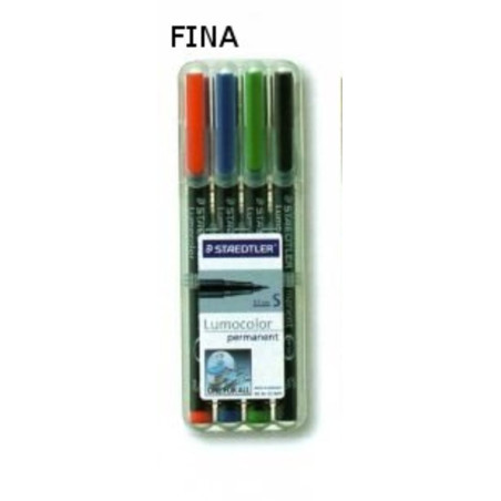 ROTULADOR STAEDTLER LUMOCOLOR FINO 4 COLORES 318WP4
