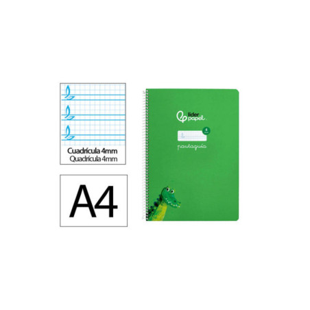CUADERNO TD FL 80H LIDERPAPEL PAUTAGUIA LAMELA 4 MARGEN VERDE COCODRILO 171799