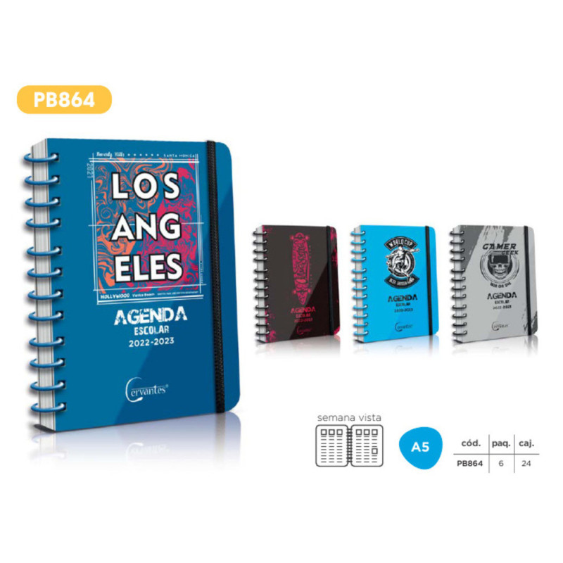 AGENDA ESCOLAR 22/23 MP23 MAINPAPER TAPA FORRADA DIN A-5 S/V PB864