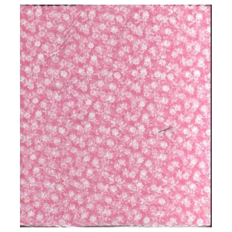 TUL FLORES BLANCAS CUADRADO 25*25 ROSA PTE 100U ^