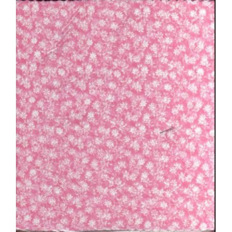 TUL FLORES BLANCAS CUADRADO 25*25 ROSA PTE 100U ^