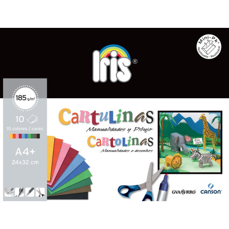 CARTULINA CANSON GUARRO IRIS A-4B 24*32 MINIPACK 10H SURTIDAS C200406282