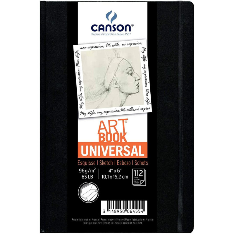 BLOC DIBUJO CANSON SKETCH UNIVERSAL 96G A-6 10,2*15,2 112H C/GOMA C200006455