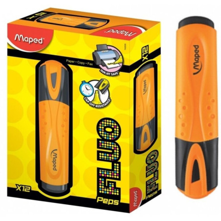 MARCD.FLUOR MAPED FLUO PEPS COLOR NARANJA CAJA 12U 742535