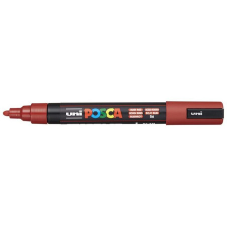 MARCADOR UNI-BALL POSCA PC-5M PUNTA REDONDA 1,8-2,5MM ROJO RUBI -56- 262543000