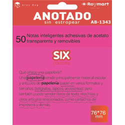 BLOC NOTAS ADHESIVO REMOVIBLE 76*76 50H ACETATO ROSA ALEX BOG AB-1343 UNIDAD