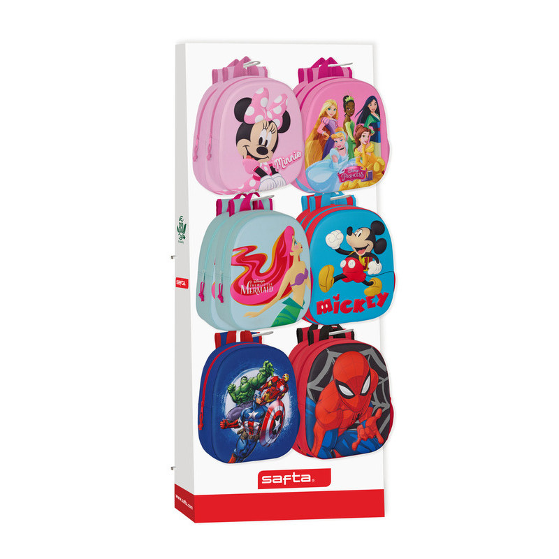 RELLENO EXPOSITOR 945 MOCHILAS 3D DISNEY SURT. 642386912 SAFTA23 VAC