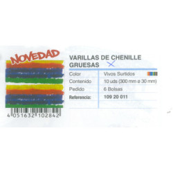 VARILLA LIMPIAPIPAS ITKREA SURTIDAS GRUESO 30CM B/ 10U 10920011