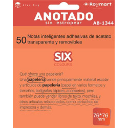 BLOC NOTAS ADHESIVO REMOVIBLE 76*76 50H ACETATO NARANJA ALEX BOG AB-1344 UNIDAD