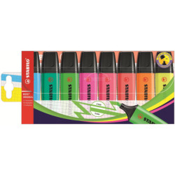 MARCD.ES FLUORESCENTES STABILO BOSS caja 8UDS (AM,NJ,VD,RS,AZ,RJ,FUC,TURQ)