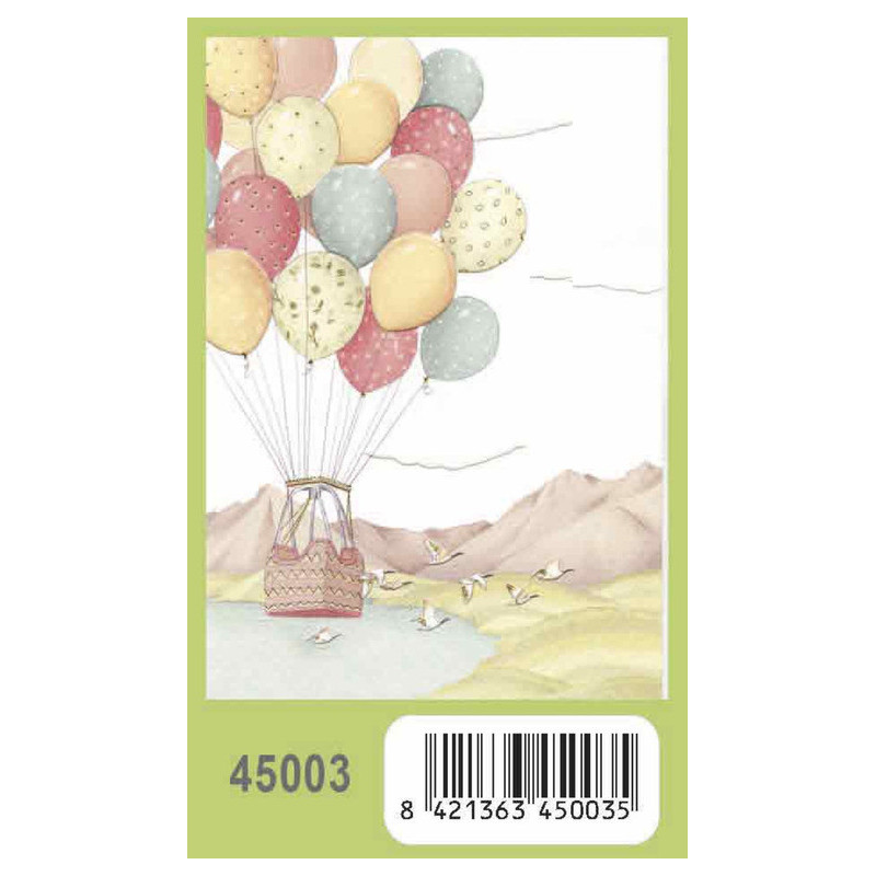 TARJETA FELICITACION ARGU TURNOWSKY GRABADO GLOBO AEROSTATICO 45003