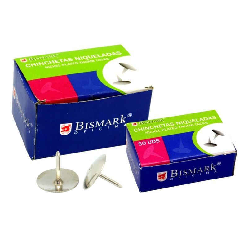CHINCHETAS BISMARK NIQUEL CAJA 12 ESTUCHES 50U POESSA 318392