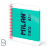 CUADERNO EUROPEAN MILAN A5 PAPEL CUADRO 5*5 80HOJAS DE 95G NATA 624 VERDE 57053E80GR